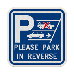 Panneau de stationnement - Please park in reverse