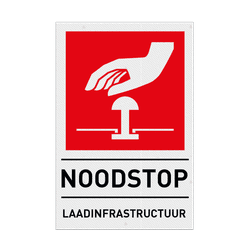 Veiligheidspictogram noodstop met eigen tekst - Reflecterend