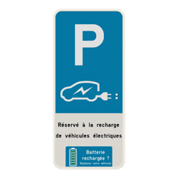 Panneau de stationnement - Borne de rechargement voiture &eacute;lectrique personnalisable