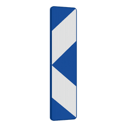 Verkeersbord markering (chevron) scherpe bocht of obstakel blauw/wit - reflecterend