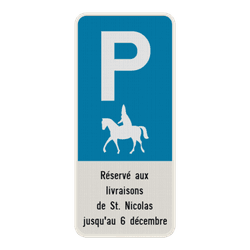 Panneau de stationnement - R&eacute;serv&eacute; &agrave; Saint-Nicolas