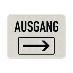 Hinweisschild - Ausgang rechts