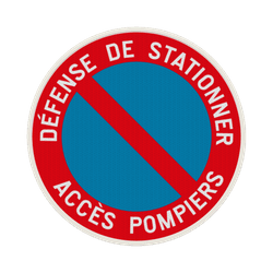 Panneau B6a1 interdiction de stationnement - Acc&egrave;s pompiers