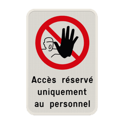 Panneau acc&egrave;s r&eacute;serv&eacute; personnalisable avec pictogramme