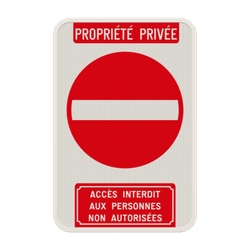Panneaux propriété privée défense entrer