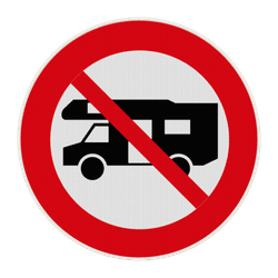 Panneau de signalisation camping-cars interdits