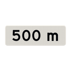 Verkeersbord RVV OB401 - 500 meter - reflecterend