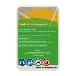 Panneau r&eacute;glementaire personnalisable (terrain de jeux)