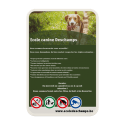 &Eacute;cole pour chiens Le Verveter avec votre texte + pictogramme