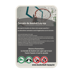 Terrain de basket lay-up avec votre texte + pictogramme