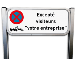 Panneau Interdiction de Stationner &ndash; Sauf Visiteurs et Employ&eacute;s