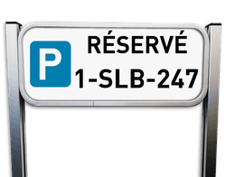 Panneau de parking - plaque d'immatriculation