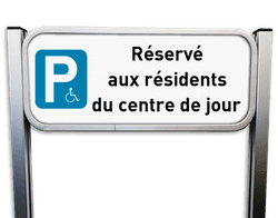 Panneau Stationnement Handicap&eacute; &ndash; Texte 100 % Personnalisable