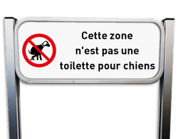 Panneau pour chien avec logo et texte personnalisable sur poteaux