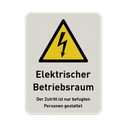 Schild Elektrischer Betriebsraum - reflektierend