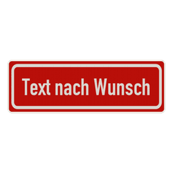 Verkehrsschilder mit Wunschtext rot/wei&szlig; 3:1 - reflektierend