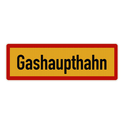 Schild Gashaupthahn - reflektierend