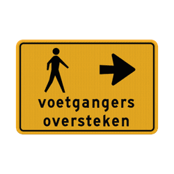 Omleidingsbord voetgangers oversteken (werk in uitvoering) - reflecterend