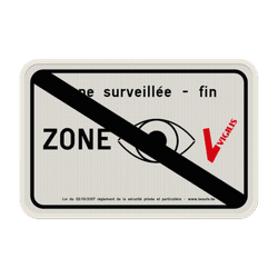 Panneau VIGILIS - Fin de la zone surveill&eacute;e - Surveillance Belge