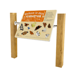 Montageframe met houten staanders - voor informatiebord natuurgebied