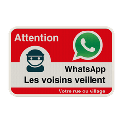 Panneau WhatsApp &ndash; Rue ou village &ndash; Signalisation de vigilance citoyenne​