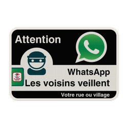 Panneau WhatsApp - SQWA - Nom de rue - Noir