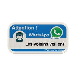 Panneau WhatsApp - Texte personnalis&eacute; - Bleu