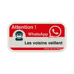 Panneau WhatsApp - Texte personnalis&eacute; - Rouge