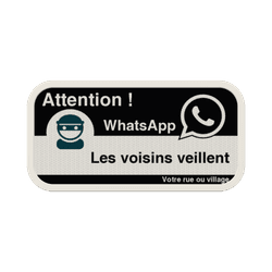 Panneau WhatsApp - Texte personnalis&eacute; - Noir