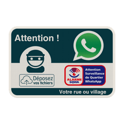 Panneau WhatsApp - SQWA - Les voisins veillent - Logo personnalis&eacute;