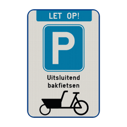 Parkeerbord - Uitsluitend bakfietsen