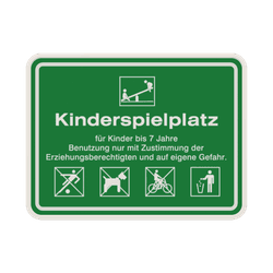 Schild Kinderspielplatz f&uuml;r Kinder unter 14 Jahren 2:3(Gr&uuml;n) - reflektierend