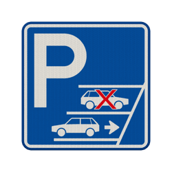 Verkeersbord parkeerplaats, achteruit inparkeren verplicht - reflecterend