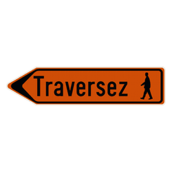 Panneau de signalisation - F41 - Texte + pictogramme - Gauche