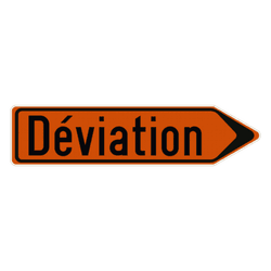 Panneau temporaire F41 - Itin&eacute;raire de d&eacute;viation - Droite