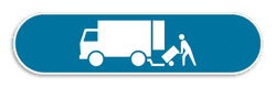 Parkeerbord met picto Enkel laden en lossen - Klein formaat