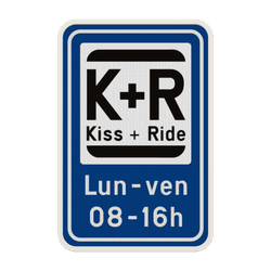 Panneaux Kiss & Ride zones dépose-minute