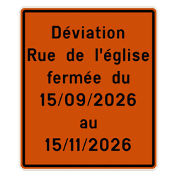 Panneau de Signalisation F39 - Situation Routi&egrave;re Modifi&eacute;e Personnalisable