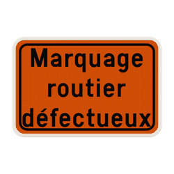 Panneau de signalisation - F39 - Marquage routier manquant