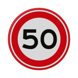 Verkeersbord maximum snelheid 50 km/u RVV A01-50 - reflecterend