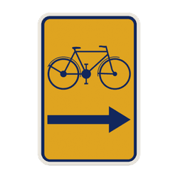 Panneau temporaire Cyclistes Bruxelles - Jaune/Bleu - Droite