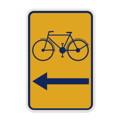 Panneau temporaire Cyclistes Bruxelles - Jaune/Bleu - Gauche