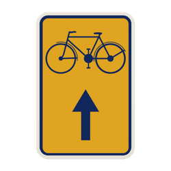 Panneau temporaire Cyclistes Bruxelles - Jaune/Bleu - Droit devant