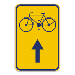 Werfbord - Brussel - Fietsers rechtdoor - Geel/blauw