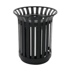Buitenprullenbak zwart staal - inhoud 69 liter