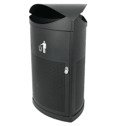 Buiten afvalbak TS-TRICOVE-60L driehoekig staal zwart - 60 liter