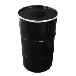 Poubelle ext&eacute;rieure TS-DRUM-120L style f&ucirc;t industriel noir &ndash; 120 L
