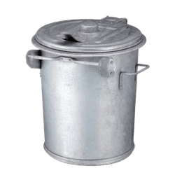 IJzeren vuilnisbak met deksel, verzinkt staal - 70 liter