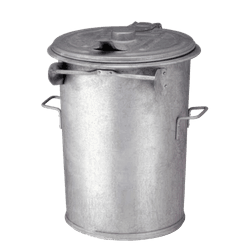 Poubelle en acier galvanis&eacute; avec couvercle &ndash; 90 L