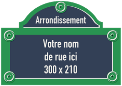 Straatnaambord Parijs - Personaliseerbaar - 300x210mm